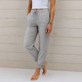Sara - Pantalones elásticos de lino Premium