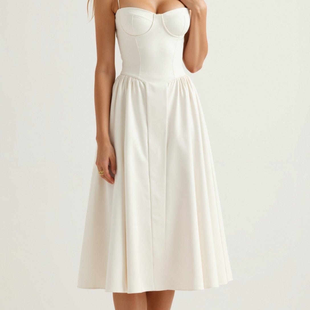 Odete - Vestido midi con corsé estructurado