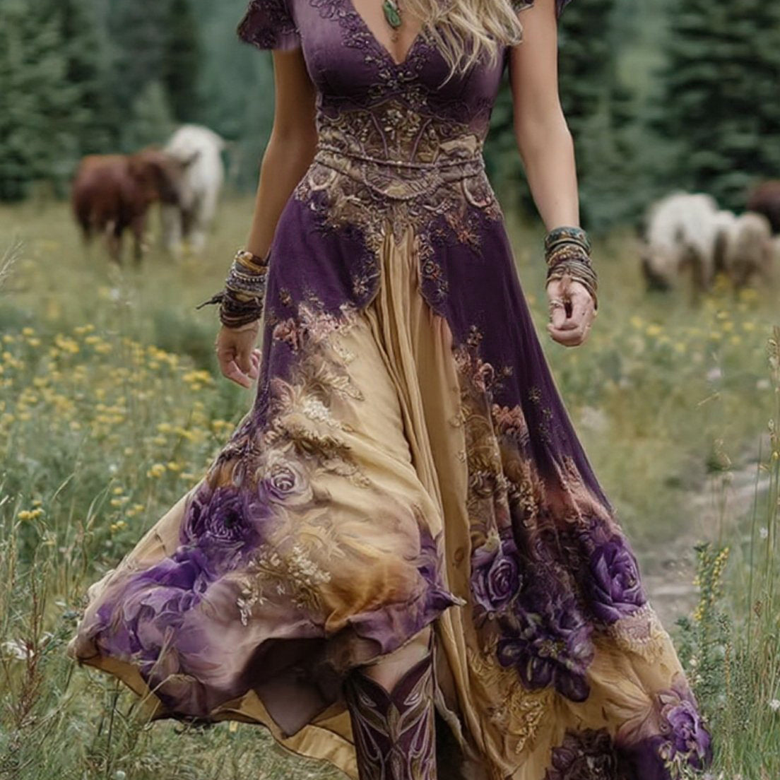 Serena - Vestido Maxi Corto Floral