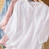 Cassiana - Blusa de Algodón y Lino