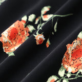 Glória - Vestido Midi Negro Floral