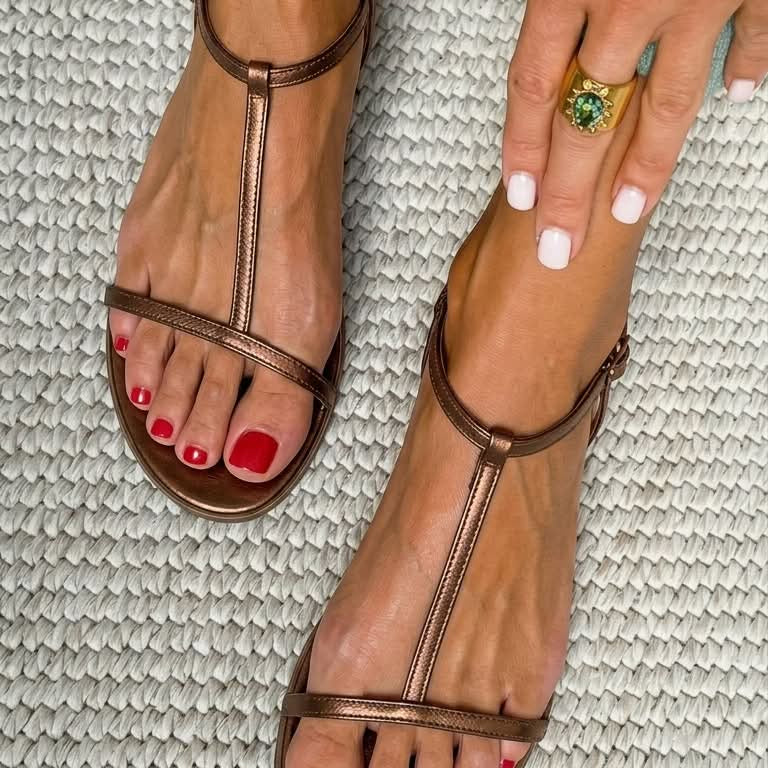 SANDALIAS DORADAS PRIMAVERA ROSALBA