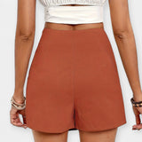 Pantalones Cortos de Cintura Alta con Falda