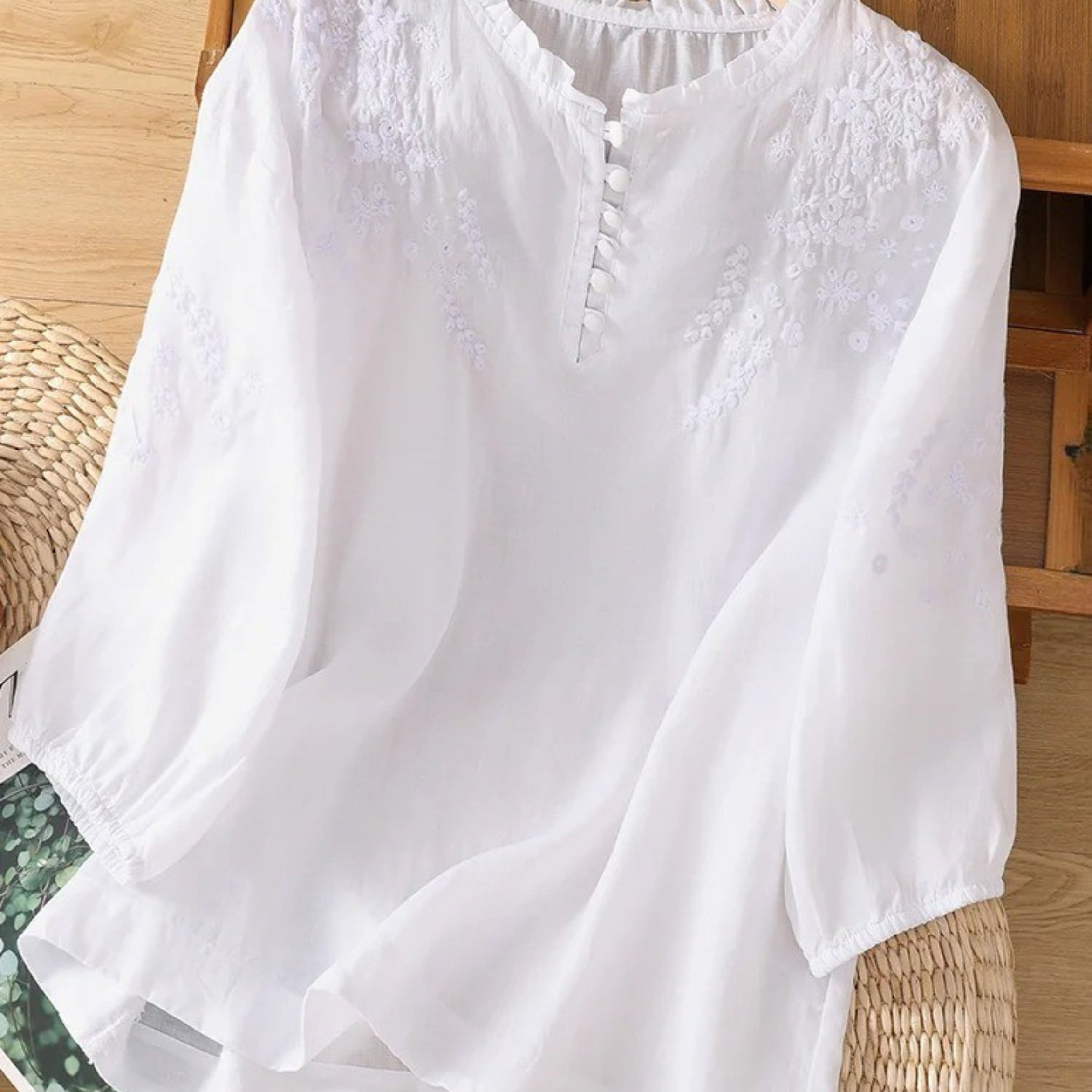Cassiana - Blusa de Algodón y Lino