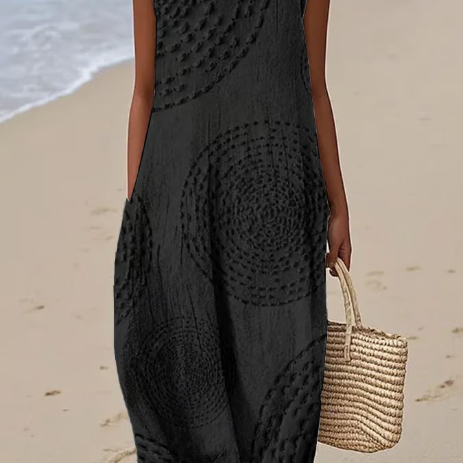 Ana - Vestido Maxi Sin Mangas Texturizado
