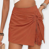 Pantalones Cortos de Cintura Alta con Falda