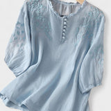 Cassiana - Blusa de Algodón y Lino