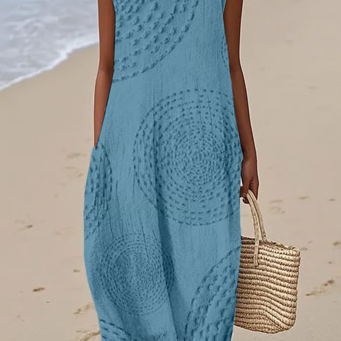 Ana - Vestido Maxi Sin Mangas Texturizado