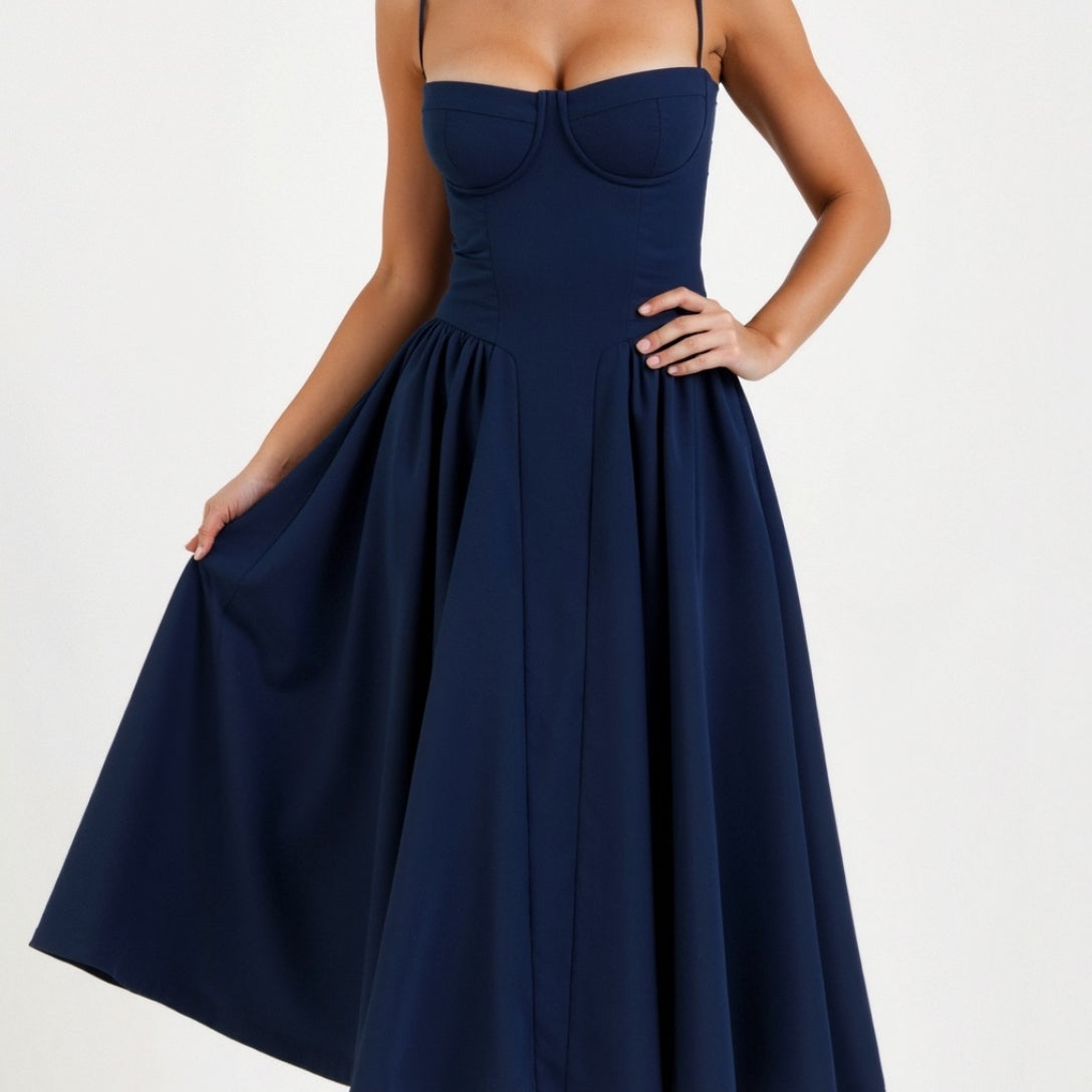 Odete - Vestido midi con corsé estructurado