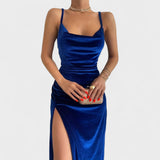 Gabriela - Vestido de terciopelo con abertura