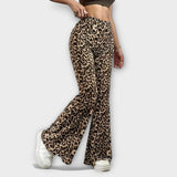 Francisca - Pantalones con corte de leopardo