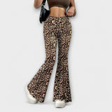 Francisca - Pantalones con corte de leopardo