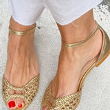 SANDALIAS ENTRELAZADAS DORADAS ISADORA
