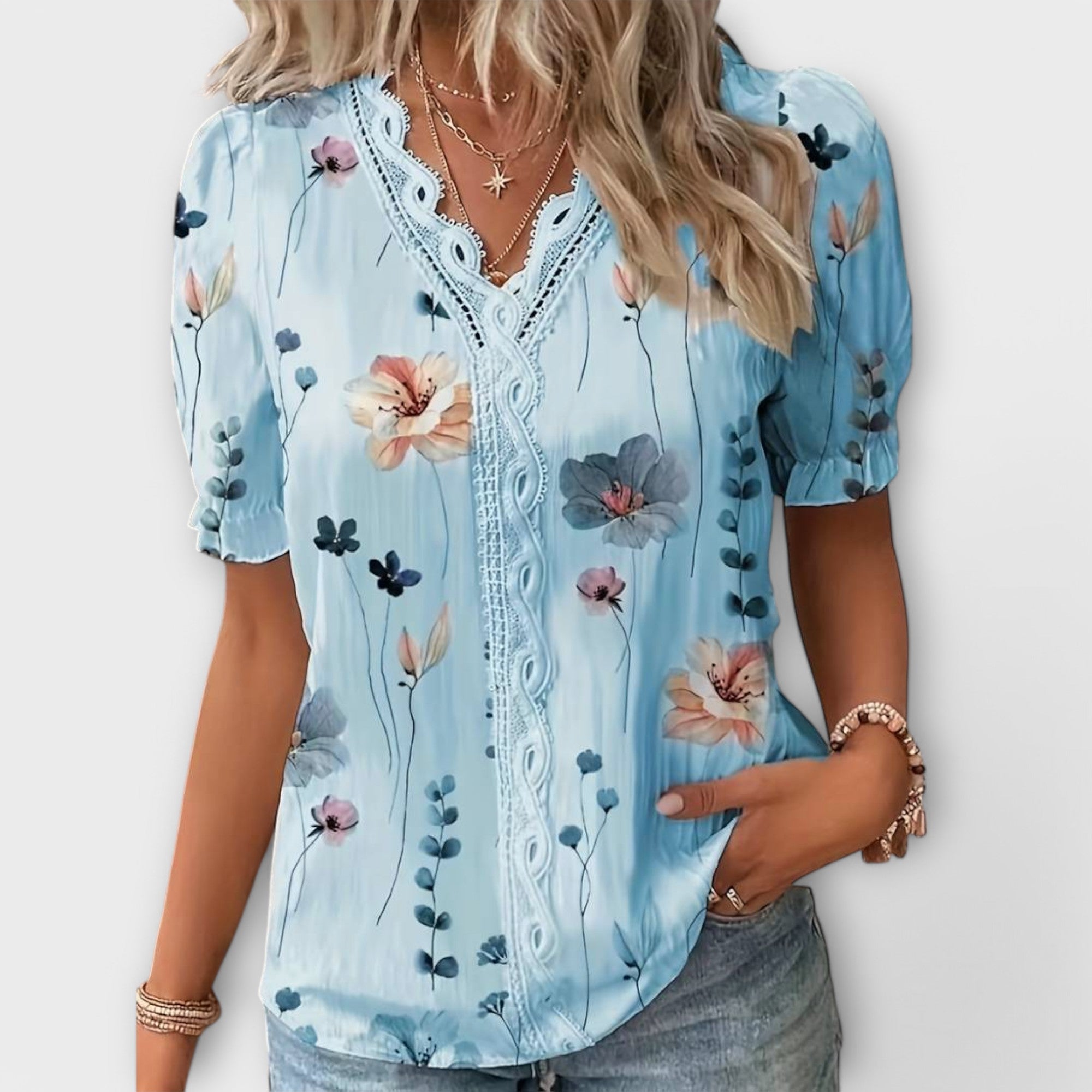 Emília - Blusa con escote en V