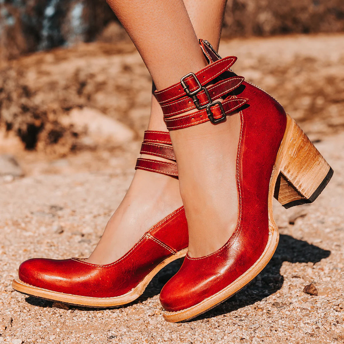 Ginevra - Zapatos de tacón alto con tiras múltiples y suela gruesa