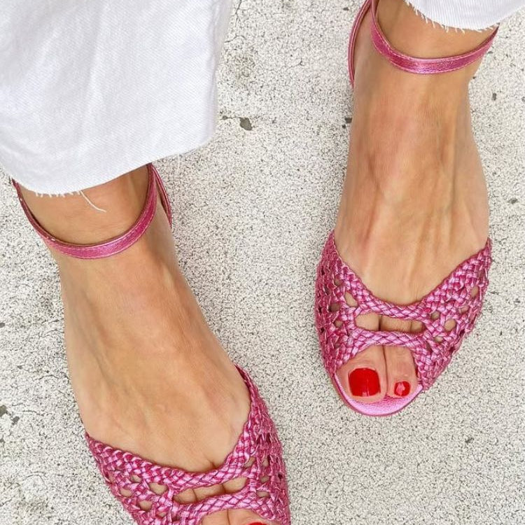 SANDALIAS ENTRELAZADAS DORADAS ISADORA