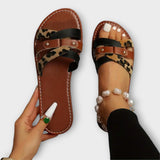 Jenevra - Sandalias con tiras cruzadas de leopardo