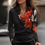 Inês - Blusa de Satén Lujosa con Escote Suave