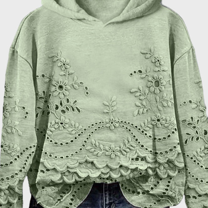 Sudadera con Capucha de Encaje