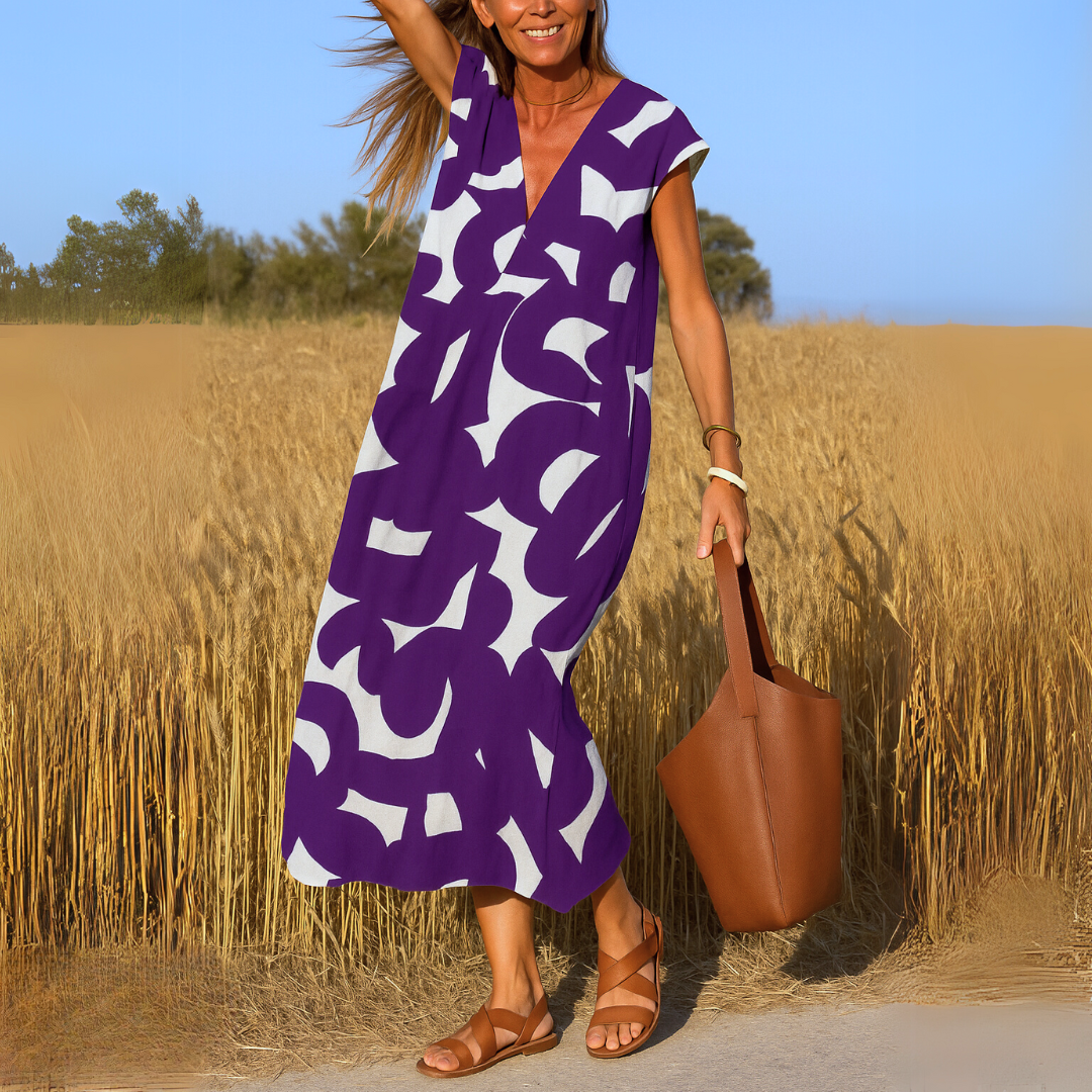 Magda - Vestido fluido con escote en V