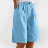 Pantalones Cortos de Lino con Bolsillos