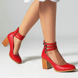 Casilda - Sandalias lisas con tira en el tobillo y suela gruesa