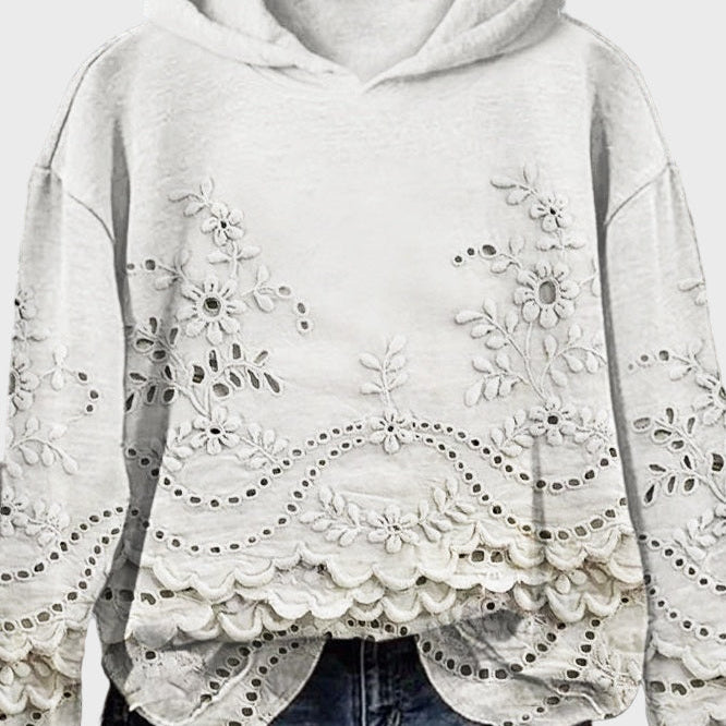 Sudadera con Capucha de Encaje
