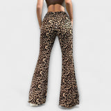 Francisca - Pantalones con corte de leopardo