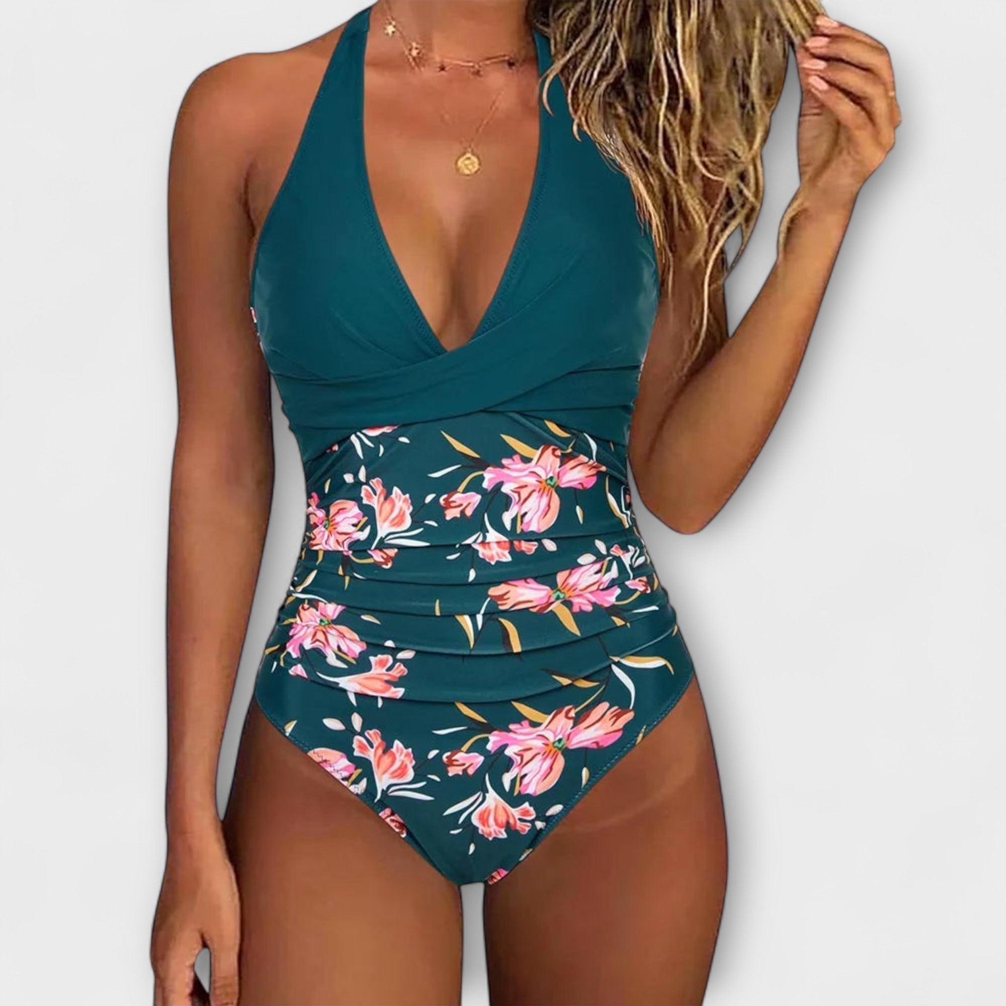 Florência - Mono de baño femenino elegante con escote en V