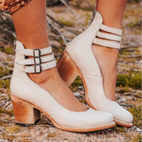 Ginevra - Zapatos de tacón alto con tiras múltiples y suela gruesa