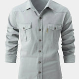 Camisa de Mezcla de Denim - Botones