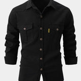 Camisa de Mezcla de Denim - Botones