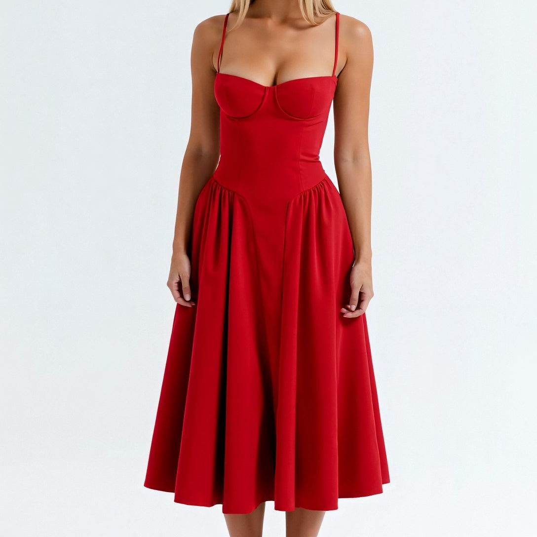 Odete - Vestido midi con corsé estructurado
