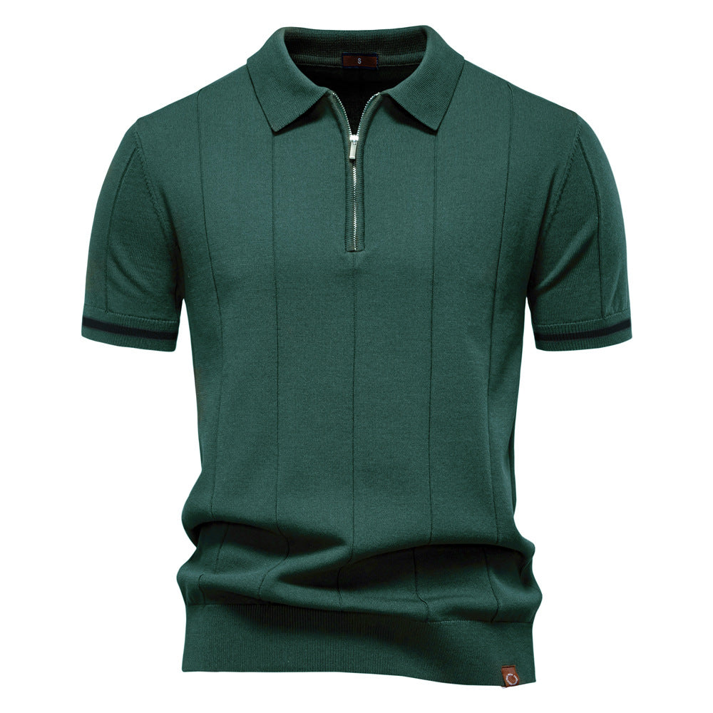 Polo de Medio Zíper - Textura Vertical