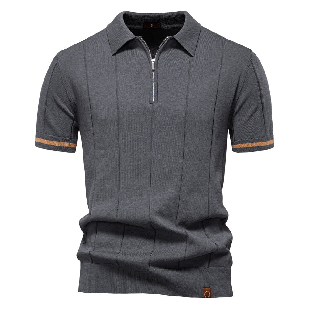 Polo de Medio Zíper - Textura Vertical