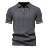 Polo de Medio Zíper - Textura Vertical