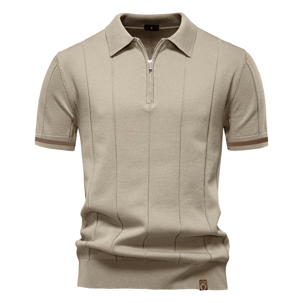 Polo de Medio Zíper - Textura Vertical