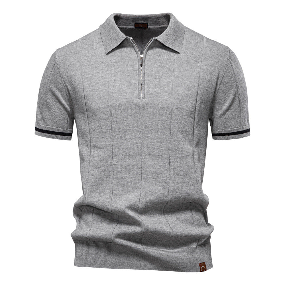 Polo de Medio Zíper - Textura Vertical
