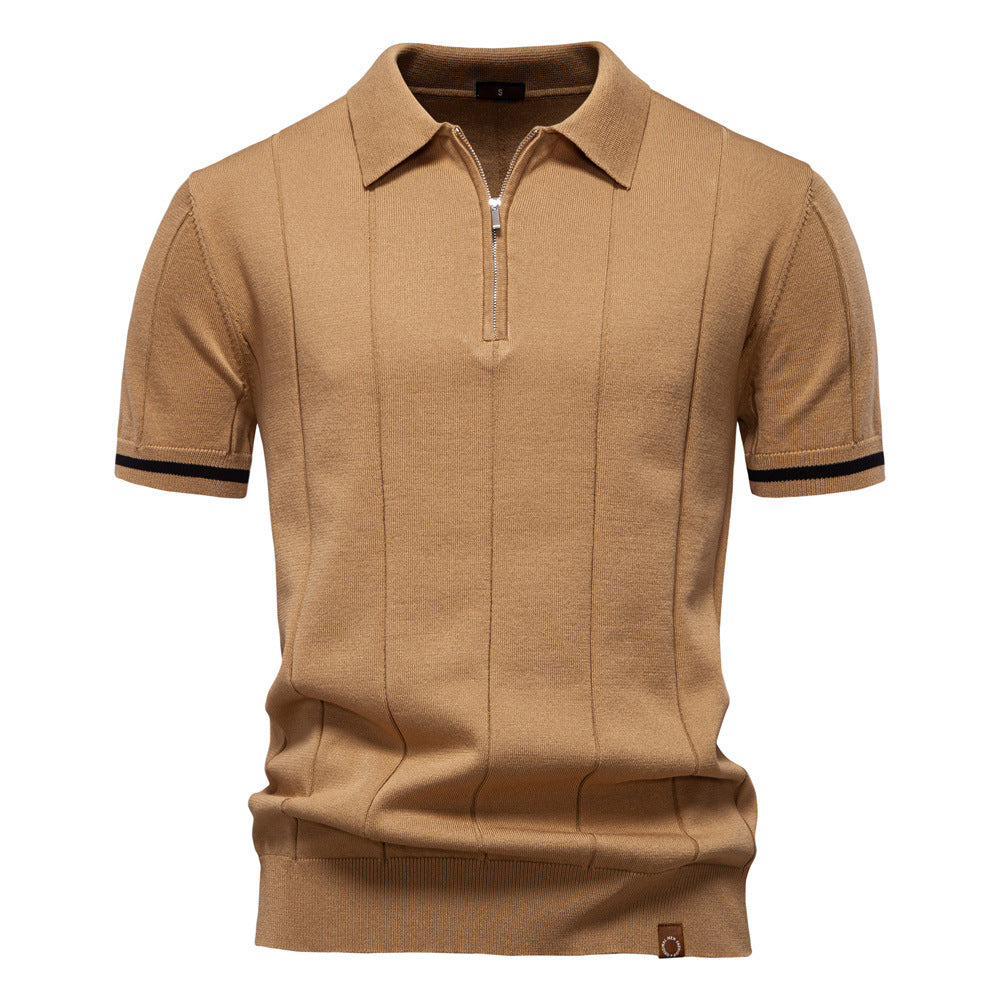 Polo de Medio Zíper - Textura Vertical