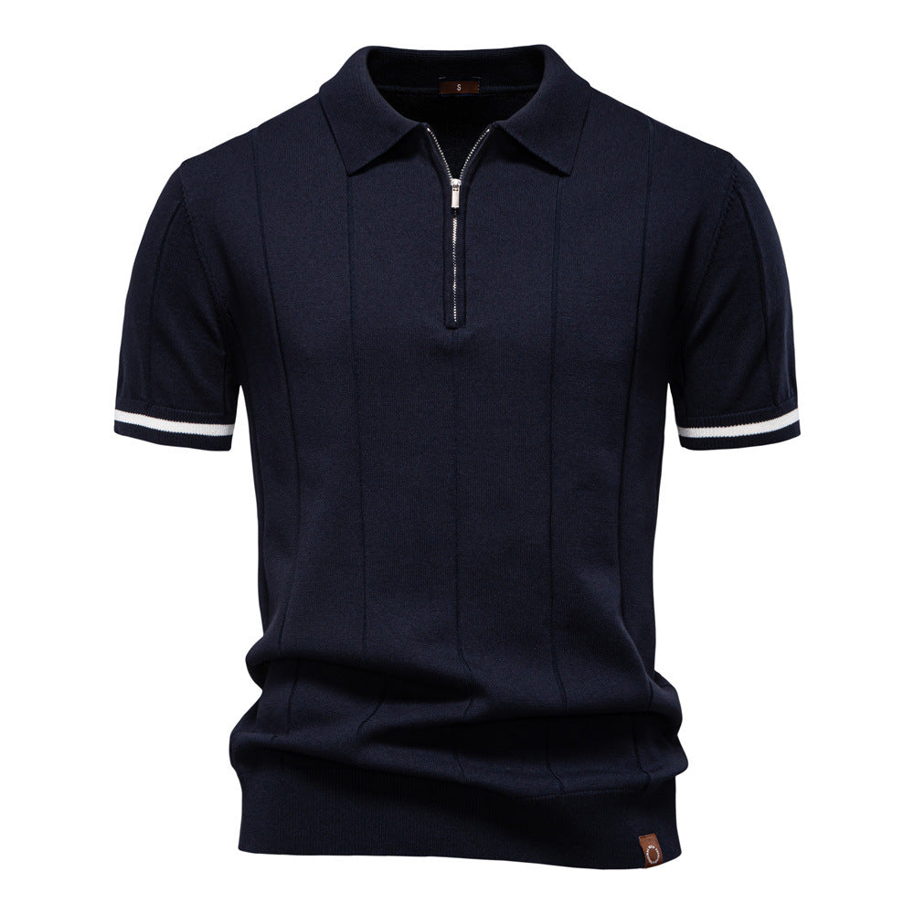 Polo de Medio Zíper - Textura Vertical
