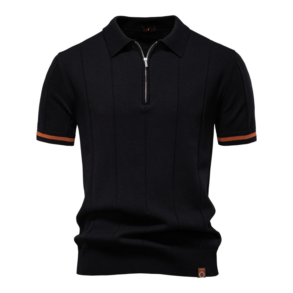 Polo de Medio Zíper - Textura Vertical
