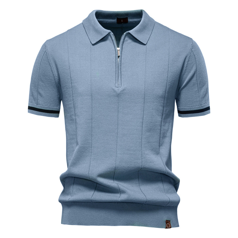 Polo de Medio Zíper - Textura Vertical