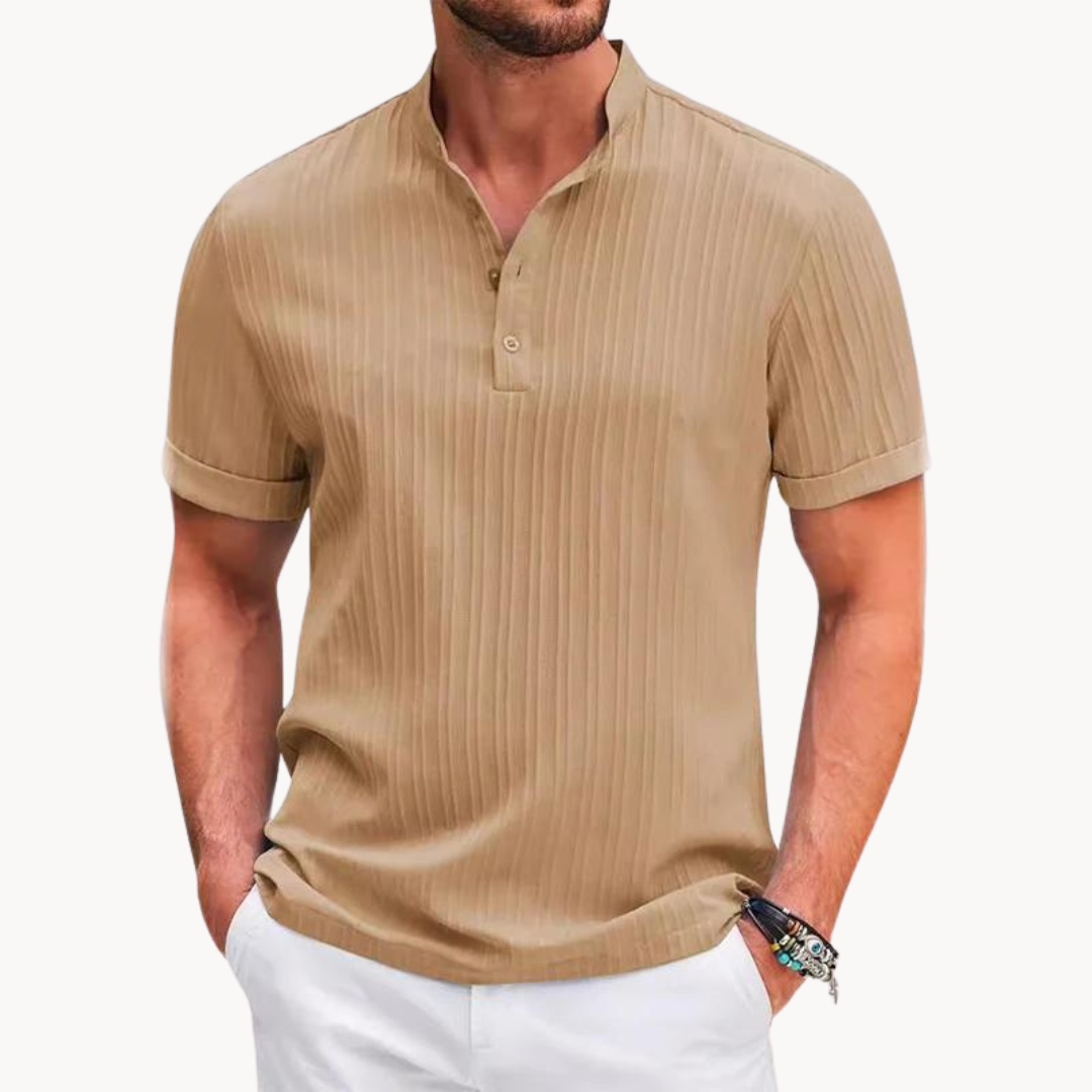 Camisa Henley - Placket Corto Botones