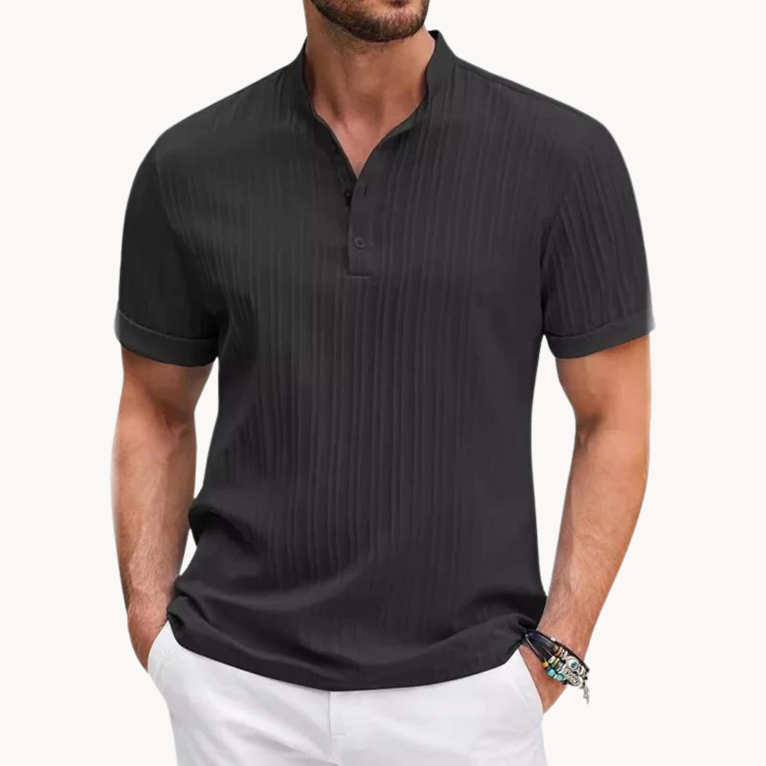 Camisa Henley - Placket Corto Botones