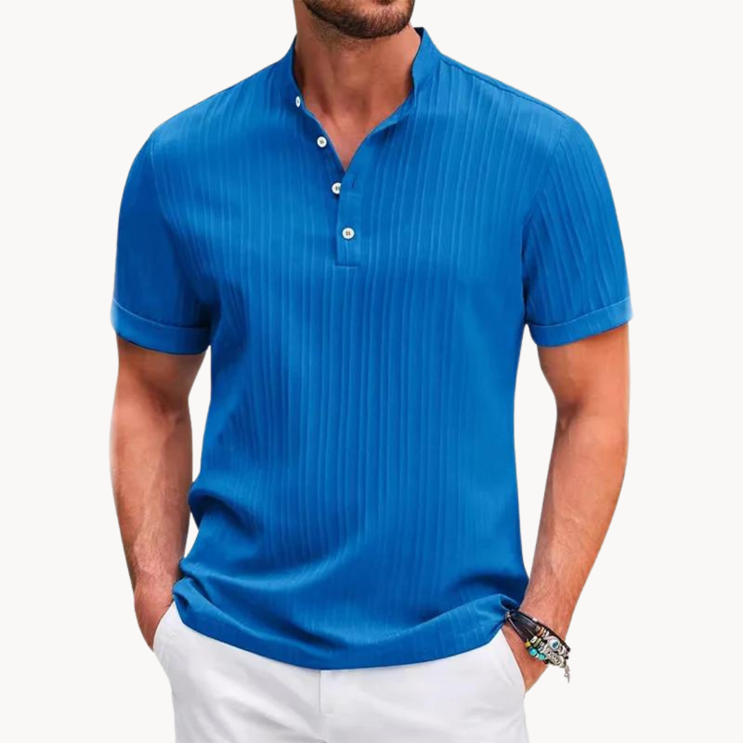 Camisa Henley - Placket Corto Botones
