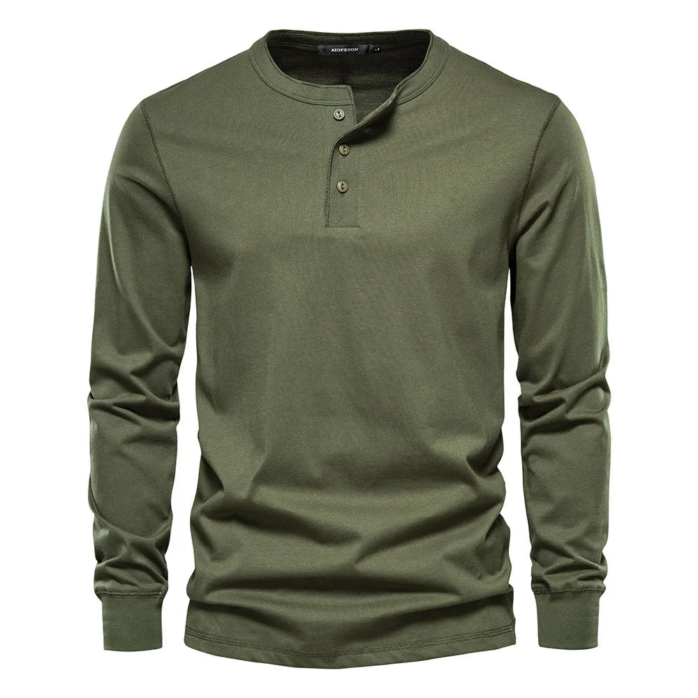 Camisa Henley - Mezcla Suave Transpirable