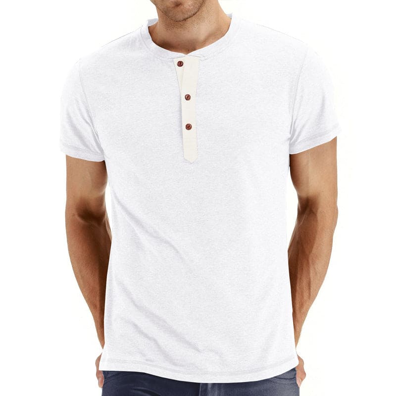 Camiseta Henley - Tejido Suave Cuello