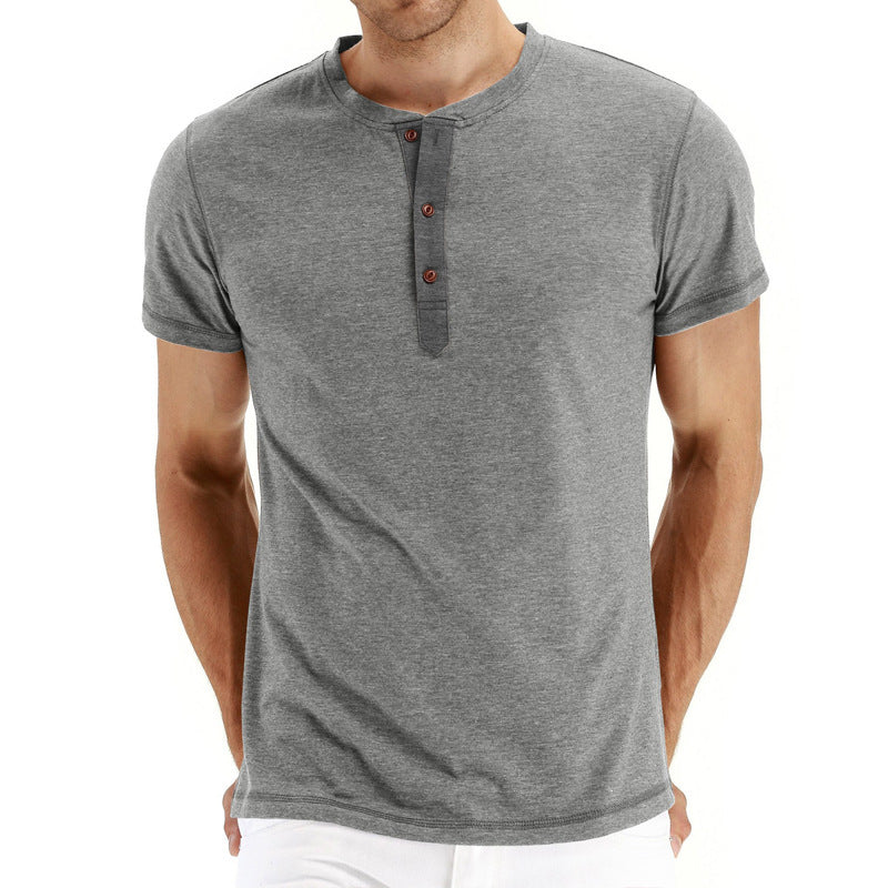 Camiseta Henley - Tejido Suave Cuello