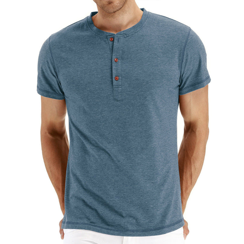 Camiseta Henley - Tejido Suave Cuello