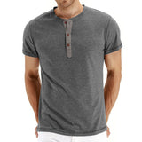 Camiseta Henley - Tejido Suave Cuello